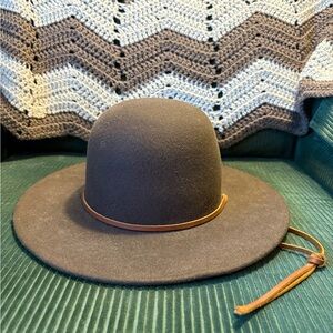 CONNOR Brown Wool Hat with Tan Band